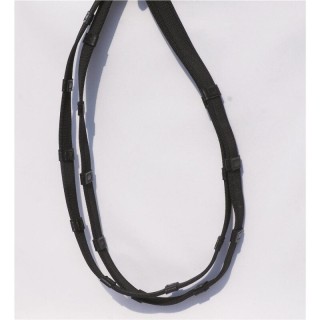 Hans Melzer Horse Equipment Hans Melzer Zügel feingummiert schwarz/silber 9 Stopper in 6cm Abständen VB/ COB (Vollblut)