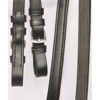 Hans Melzer Horse Equipment Hans Melzer Zügel halb/halb schwarz/silber WB (Warmblut)