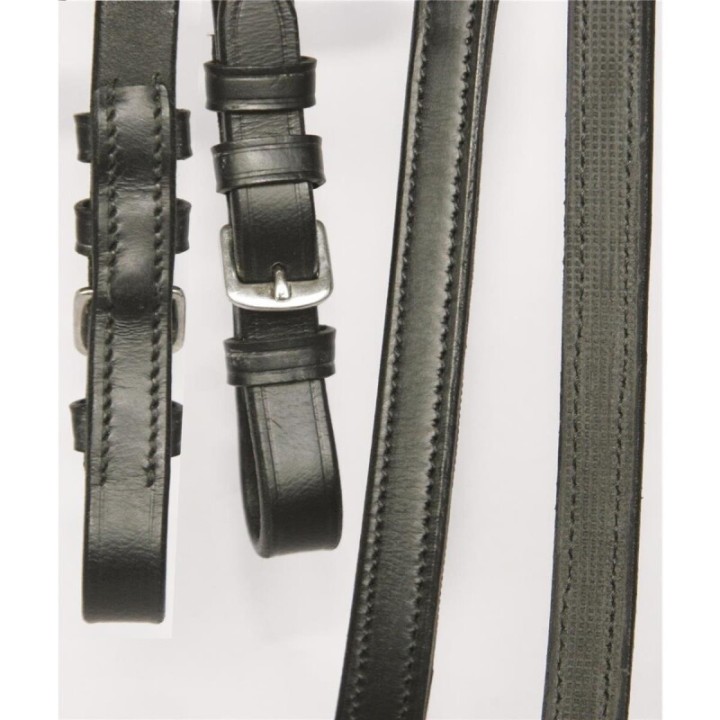 Hans Melzer Horse Equipment Hans Melzer Zügel halb/halb schwarz/silber WB (Warmblut)