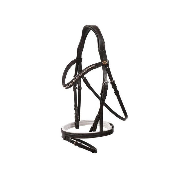 Hans Melzer Horse Equipment Hans Melzer Trense Kentucky braun/silber weiß unterlegt VB/ COB (Vollblut)