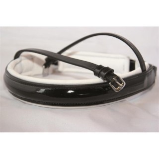 Hans Melzer Horse Equipment Hans Melzer Kandarenreithalfter Hamburg LACK schwarz/silber weiß unterlegt WB EXTRA (KB-Kaltblut)