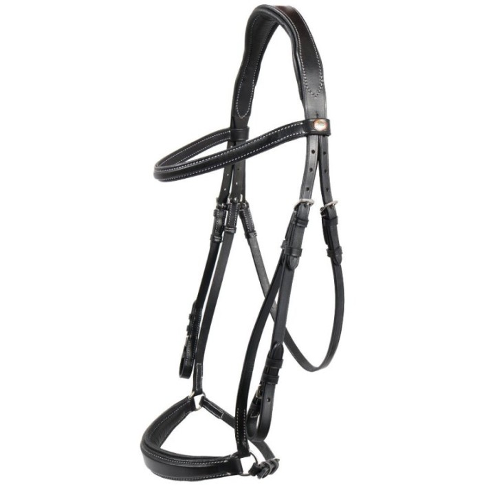 Hans Melzer Horse Equipment Hans Melzer Trense Rüspel schwarz/silber hannoversches Reithalfter