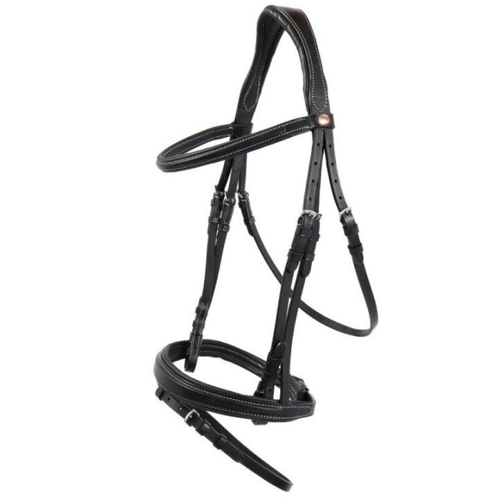 Hans Melzer Horse Equipment Hans Melzer Trense Rüspel schwarz/silber englisches Reithalfter