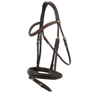 Hans Melzer Horse Equipment Hans Melzer Trense Hannover braun/messing VB/ COB (Vollblut)