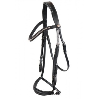 Hans Melzer Horse Equipment Hans Melzer Trense Valluhn schwarz/silber hannoversches Reithalfter VB/ COB (Vollblut)