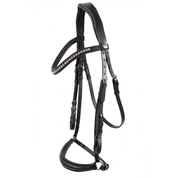 Hans Melzer Horse Equipment Hans Melzer Trense Valluhn schwarz/silber hannoversches Reithalfter VB/ COB (Vollblut)