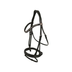 Hans Melzer Horse Equipment Hans Melzer Trense Wiesbaden schwarz/silberne Kristalle schwarz unterlegt Pony