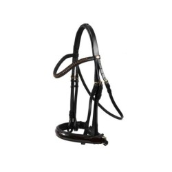 Hans Melzer Horse Equipment Hans Melzer Kandare Krusemark schwarz/braun messing LACK Pony