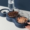 Haustier-Katzennapf, automatischer Futternapf, 3-in-1-Napf für Hunde und Katzen, mit Wasserbrunnen, Doppelnapf zum Trinken, e