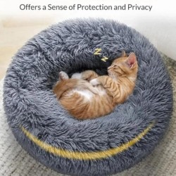 40–90 cm, rundes Haustierbett für große Hunde, superweiches Katzenbett, langes Plüsch-Hundehaus für mittelgroße Hunde, warmes