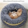 40–90 cm, rundes Haustierbett für große Hunde, superweiches Katzenbett, langes Plüsch-Hundehaus für mittelgroße Hunde, warmes