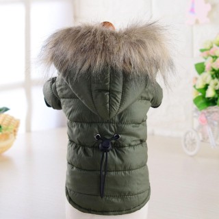 Hundemantel, kleine Hundejacke, winddicht, warm, gepolstert, mit Daunenkapuze, Schneeanzug, modische Winter-Hundekleidung für