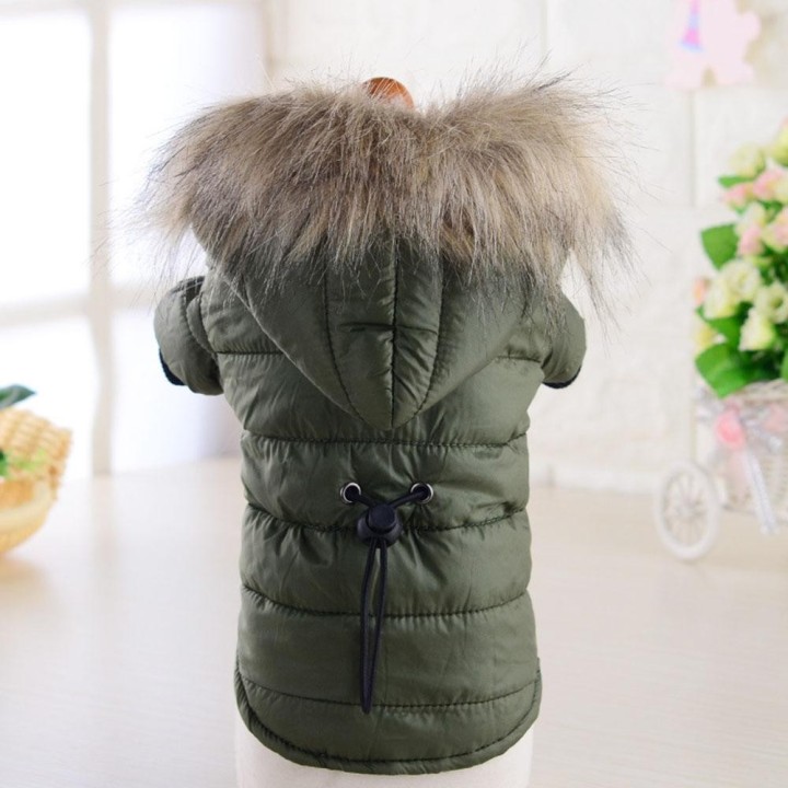 Hundemantel, kleine Hundejacke, winddicht, warm, gepolstert, mit Daunenkapuze, Schneeanzug, modische Winter-Hundekleidung für