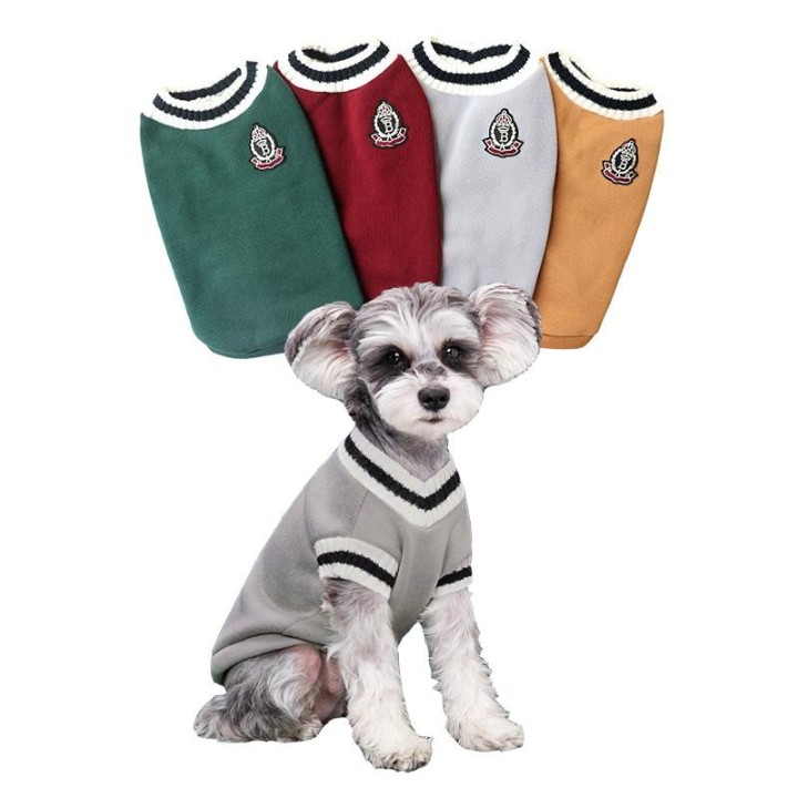 College-Stil Haustier-Hundepullover, warme Winter-Hundekleidung für kleine mittelgroße Hunde, Welpen, Katzen, Weste, Chihuahu