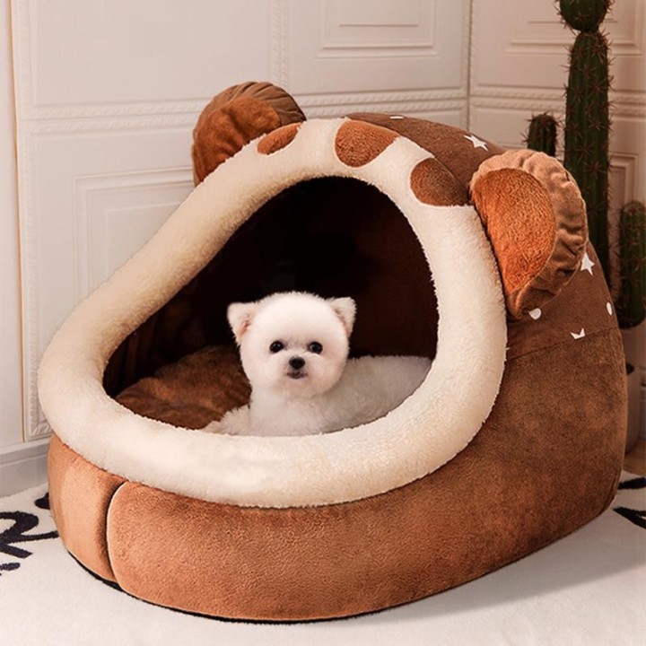Selbstwärmendes Welpenhaus, gemütliches Katzenschlafzelt, Höhlenbetten, Kätzchennest für den Innenbereich, Zwingerhütte für k