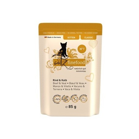 Catz finefood Nassfutter Katze Classic Kitten No. 7 Rind und Kalb 32x85 g