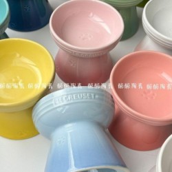 Regenbogen-Hundenapf mit hohem Fuß, Snacknapf, Nackenschutz, Haustier-Trinkwasser, Katzenfutter, Anti-Rutsch, Anti-Schwarzkin