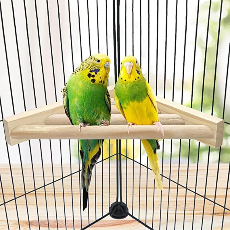 Vogelbarsch-Eckplattform, multifunktionaler Vogel-Holzständer, Regal, Haustierspielzeug für Papageien, Chinchillas, Eichhörnc