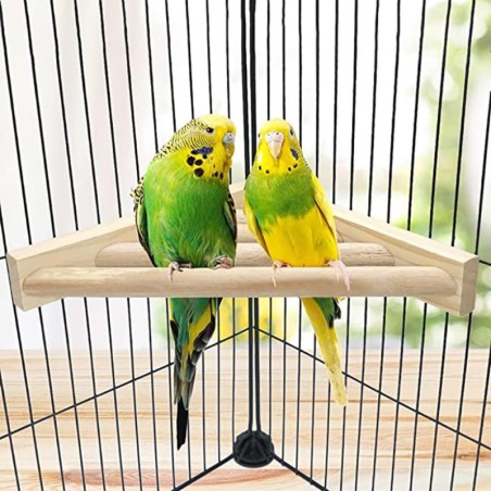 Vogelbarsch-Eckplattform, multifunktionaler Vogel-Holzständer, Regal, Haustierspielzeug für Papageien, Chinchillas, Eichhörnc