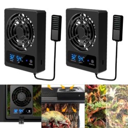 Reptilien-Kühlventilator für Terrarien, geräuscharm, energiesparend, Kühler, Luftkühler, Feuchtigkeitsreduzierer, Kühler, aut