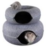 Donut Katzenbett Haustier Katzentunnel Interaktives Spielspielzeug Katzenbett Dual-Use-Innenspielzeug Kätzchen Sportausrüstun