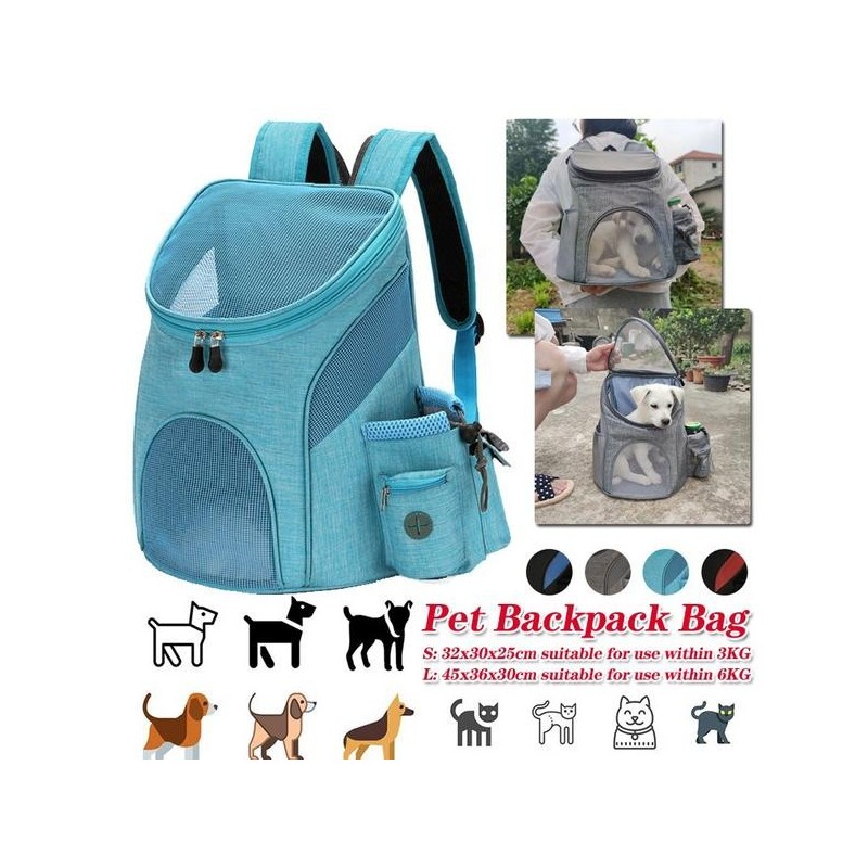Tragbare Mesh-Hundetasche, atmungsaktiver Hunderucksack, faltbar, große Kapazität, Katzen-Tragetasche, tragbare Outdoor-Reise