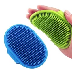 Hundepflegebürste, Haustier-Shampoo-Kamm, weicher Gummihandschuh, Haarpflege-Massagekamm mit verstellbarem Riemen für Hunde m