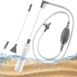 Siphon für große Aquarien, Vakuum-Kies-/Sandwäsche und Wasserwechsel, Reinigungsset mit Verlängerungsrohr, Aquarium