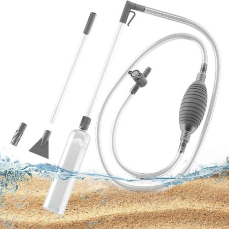 Siphon für große Aquarien, Vakuum-Kies-/Sandwäsche und Wasserwechsel, Reinigungsset mit Verlängerungsrohr, Aquarium