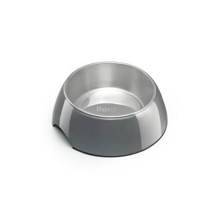 Lionto Futternapf aus Melamin, 940ml, rutschfest, für Hunde & Katzen, grau