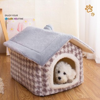 Neues Hundenest und Katzennest, bequemes Hahnentrittgitter für Herbst und Winter, warmes und verdicktes Haustiernest, Haustie