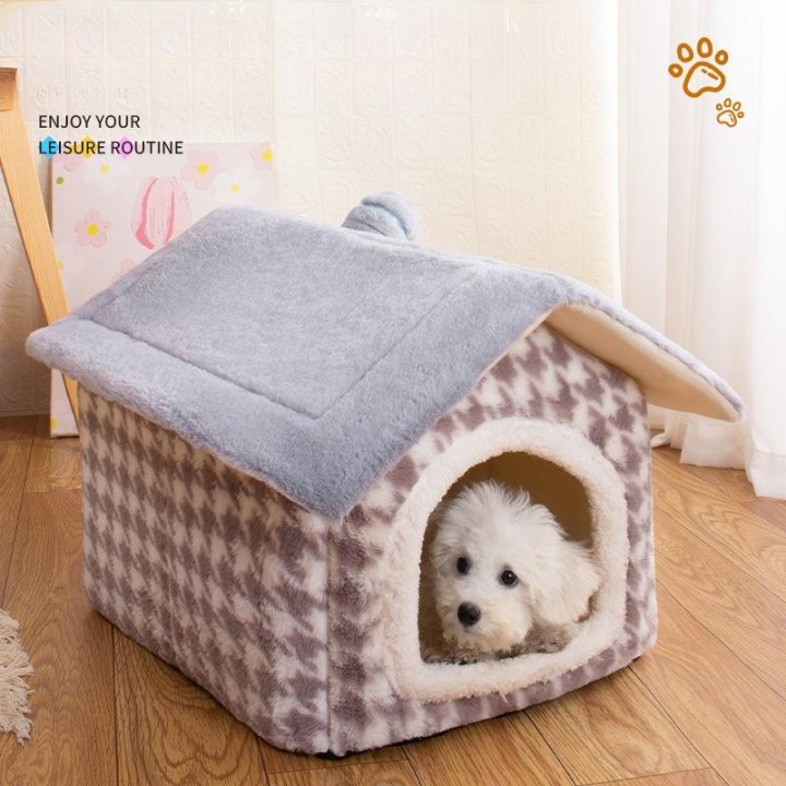 Neues Hundenest und Katzennest, bequemes Hahnentrittgitter für Herbst und Winter, warmes und verdicktes Haustiernest, Haustie