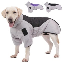 Wasserdichte Hundekleidung, warm gepolsterte Jacke für große Hunde, reflektierender Haustiermantel, winddicht, Outdoor-Labrad