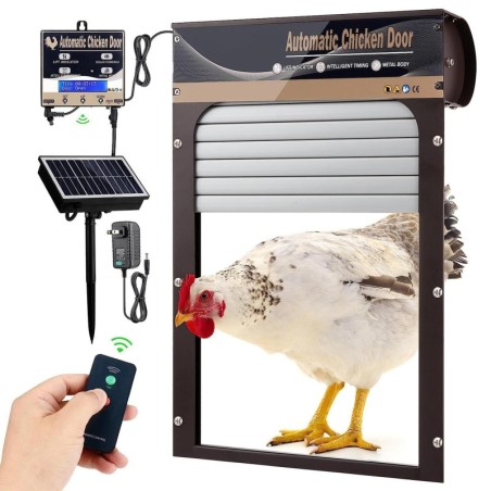 Automatische Hühnerstalltür mit solarbetriebenem, batteriebetriebenem LCD-Display, automatische Hühnertür US