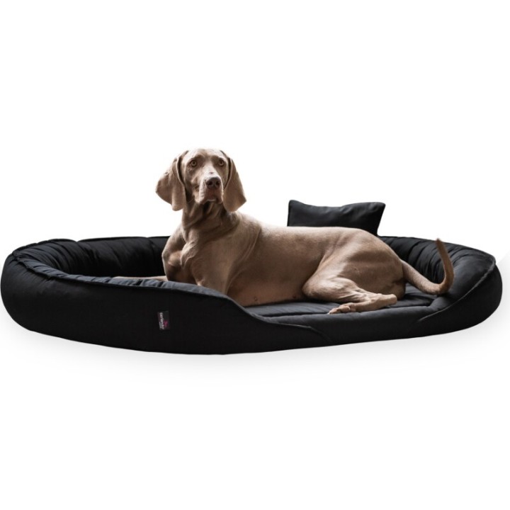 Tierlando CLARISSA - Orthopädisches Hundebett aus robustem, waschbarem Baumwollstoff schwarz/ graphit 1,15 m, 20 cm, 90 cm