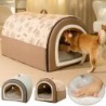 Hundehütte, warme Hundehütte, Matte, abnehmbar, waschbar, Hundebett, Nest, Tiefenschlafzelt, mittelgroße und große Hunde, Hau