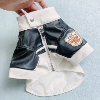 Haustier Lederjacke Schnauzer Teddy Marzis Hund Motorrad Lederjacke Patchwork Mantel Haustierkleidung Hundebekleidung für kle
