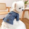 Jeansmantel mit Pelzkragen für Haustiere, Welpen- und Katzenkleidung, Herbst und Winter, neue Stile mit Plüsch und dickem Den