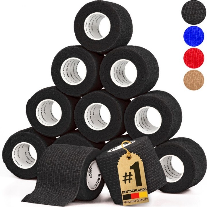 HUND IST KÖNIG Verband selbstklebend, Fixierbinde 12x4,7m Selbstklebende Bandage für Mensch & Tier