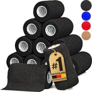 HUND IST KÖNIG Verband selbstklebend, Fixierbinde 12x4,7m Selbstklebende Bandage für Mensch & Tier