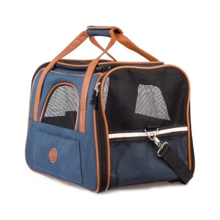 HUND IST KÖNIG ® Hundetasche Katzentasche | robust & formstabil | faltbar & platzsparend dunkelblau M