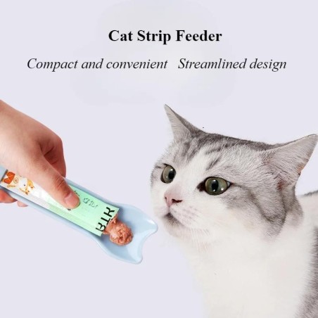 1 stück Neue Katzenstreifen-Futterstation Katzenstreifen-Schaufel-Presse Keine schmutzigen Hände Haustierfleischpüree-Snacks