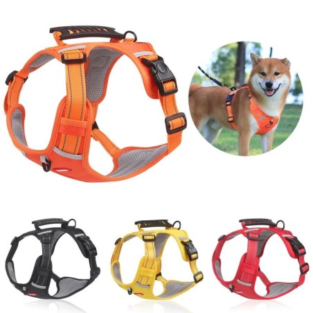Kein Ziehen, großes Hundegeschirr, verstellbare reflektierende Weste, Geschirre für kleine und mittelgroße Hunde, Outdoor-Rei