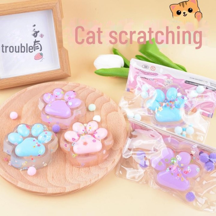 Superweiches, transparentes Katzenkrallen-Quetschspielzeug – Stressabbau durch langsame Rückfederung PVC Bag, Buy multiples o