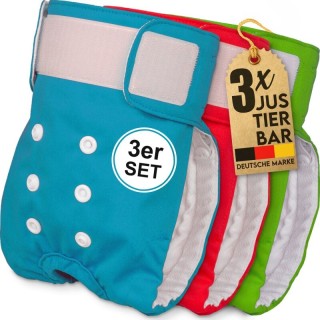 HUND IST KÖNIG Windeln für Hündinnen, saugstarke Windeln, 3-Fach justierbar für festen Sitz blau XL