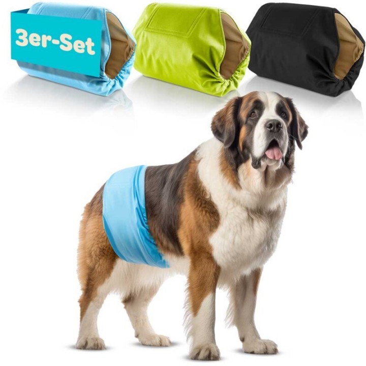 HUND IST KÖNIG Hundewindeln für Rüden [3 STK] Saugstarke Hundewindeln Rüde | Bequeme Hunde Windeln bei Inkontinenz (XXL)