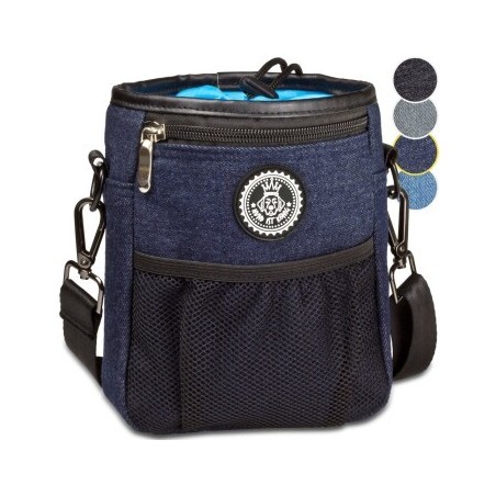 HUND IST KÖNIG ® Premium Leckerlibeutel für Hunde | Robuster Futterbeutel Hunde mit viel Stauraum dunkelblau