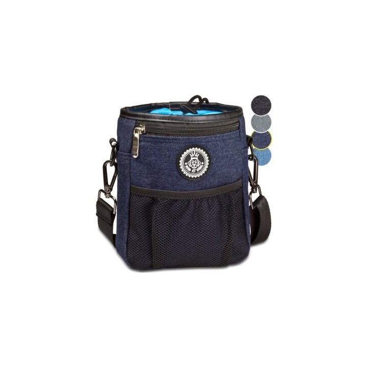 HUND IST KÖNIG ® Premium Leckerlibeutel für Hunde | Robuster Futterbeutel Hunde mit viel Stauraum dunkelblau