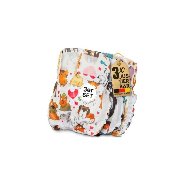 HUND IST KÖNIG Windeln für Hündinnen, saugstarke Windeln, 3-Fach justierbar für festen Sitz beige XS