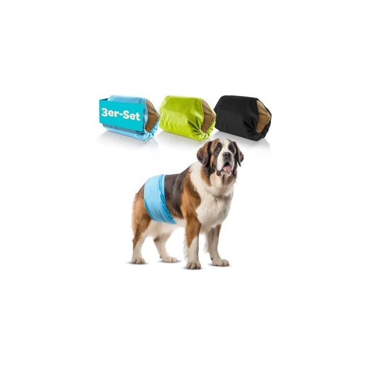 HUND IST KÖNIG Hundewindeln für Rüden [3 STK] Saugstarke Hundewindeln Rüde | Bequeme Hunde Windeln bei Inkontinenz (XXL)
